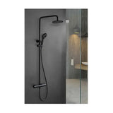 Thermostatic shower set extendable brass matte black finish Kent by Imex