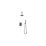IMEX TIVOLI GTT039/BGM Ensemble de douche thermostatique avec pomme de douche au plafond et douchette à main noir gun metal colour