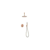 IMEX TIVOLI GTT039/ORC Ensemble de douche thermostatique avec pommeau de douche à fixer au plafond et douchette à main en or rose brossé