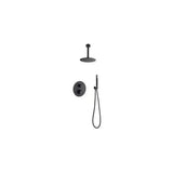 IMEX TIVOLI GTT039/NG Ensemble de douche thermostatique avec pomme de douche au plafond et douchette à main noir mat