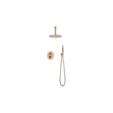 IMEX LINE GTQ038/ORC Ensemble de douche thermostatique encastrée avec pomme de douche au plafond en finition or rose brossé