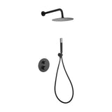 Ensemble de douche thermostatique encastré avec pommeau de douche mural finition noir mat Genova Imex