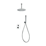 Thermostatic built in shower set with ceiling rain showerhead, chrome finish piamonte Genova by Imex