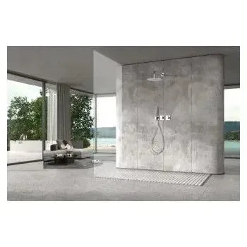 Vista principal de Conjunto de ducha termostático empotrado con rociador a pared o a techo acabado cromado tibet de Imex