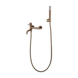 Single lever bathtub faucet set with hand shower in brass and ABS brushed rose gold finish Monza by Imex