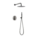 Thermostatic shower mixer set concealed 2 way with handheld shower black gun metal finish Monza by Imex