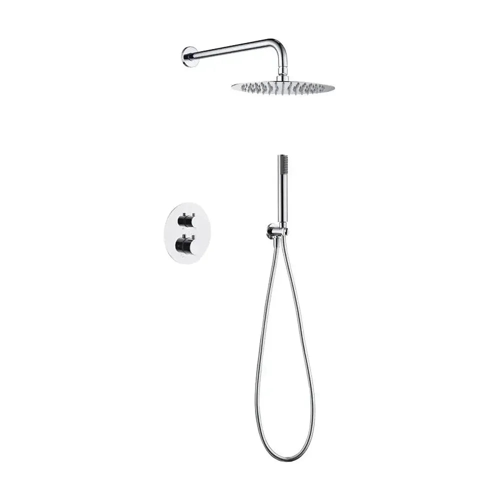 Conjunto de grifo termostático empotrado de 2 vías y ducha de mano con acabado cromado Monza de Imex Imex