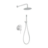 Recessed shower wall set, modern design, matte white, stick Milos by Imex