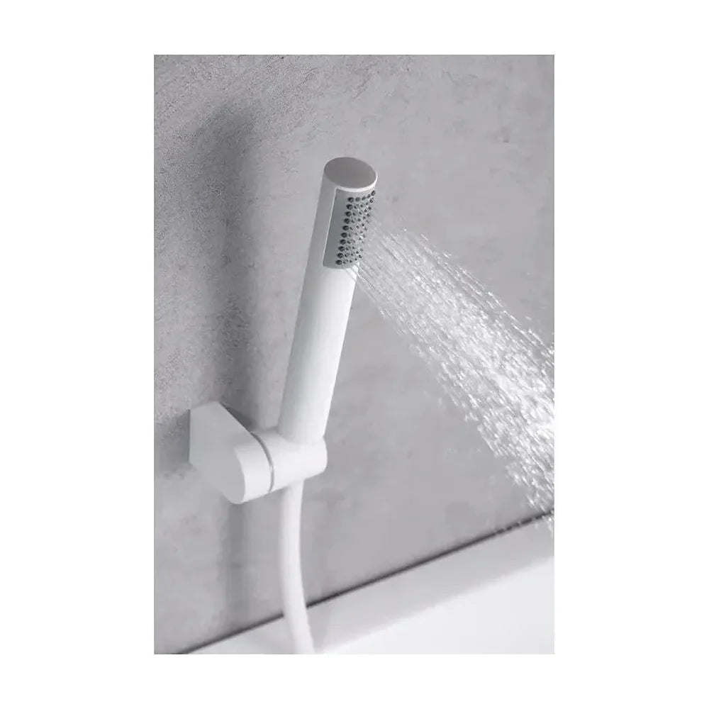 Vista principal de Conjunto de pared para ducha empotrada de diseño moderno en color blanco mate stick Milos de Imex