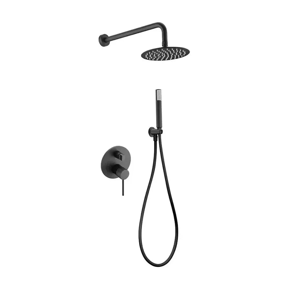 Conjunto de pared para ducha empotrada de diseño moderno en color negro mate stick Milos de Imex Imex