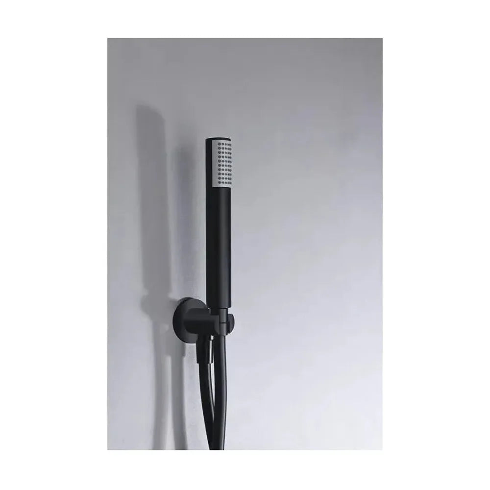 Vista principal de Conjunto de pared para ducha empotrada de diseño moderno en color negro mate stick Milos de Imex