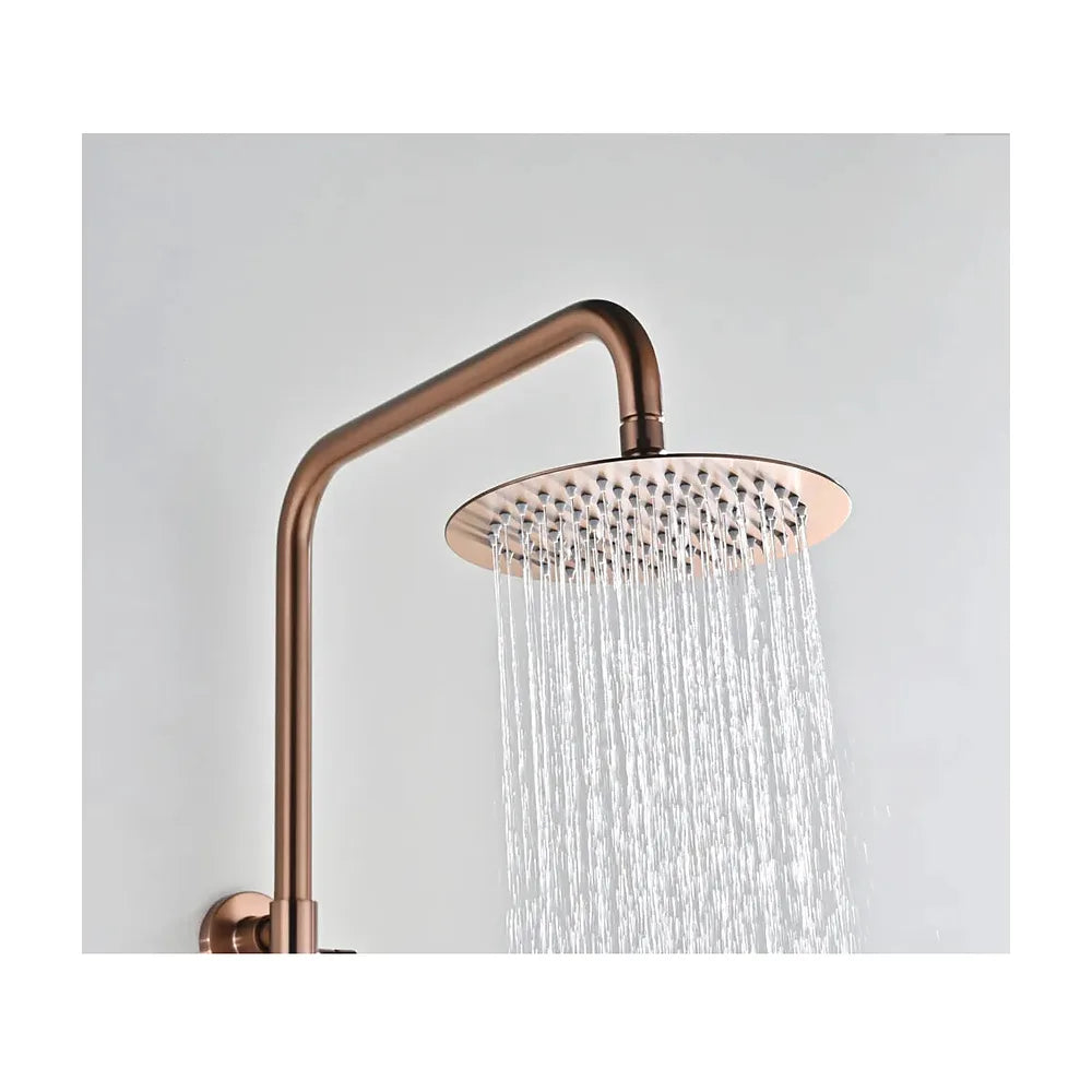 Vista en conjunto ambientada de Conjunto ducha monomando Bless oro rosa cepillado Imex