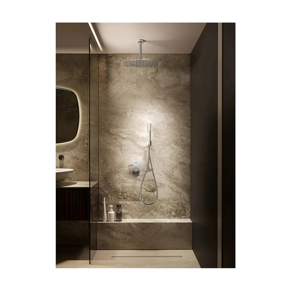 Plano de medidas y cotas técnicas de Conjunto ducha monomando empotrado Arezzo black gun metal Imex