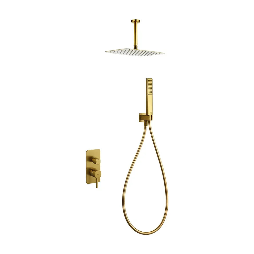 Conjunto ducha monomando empotrado Arezzo oro cepillado Imex Imex
