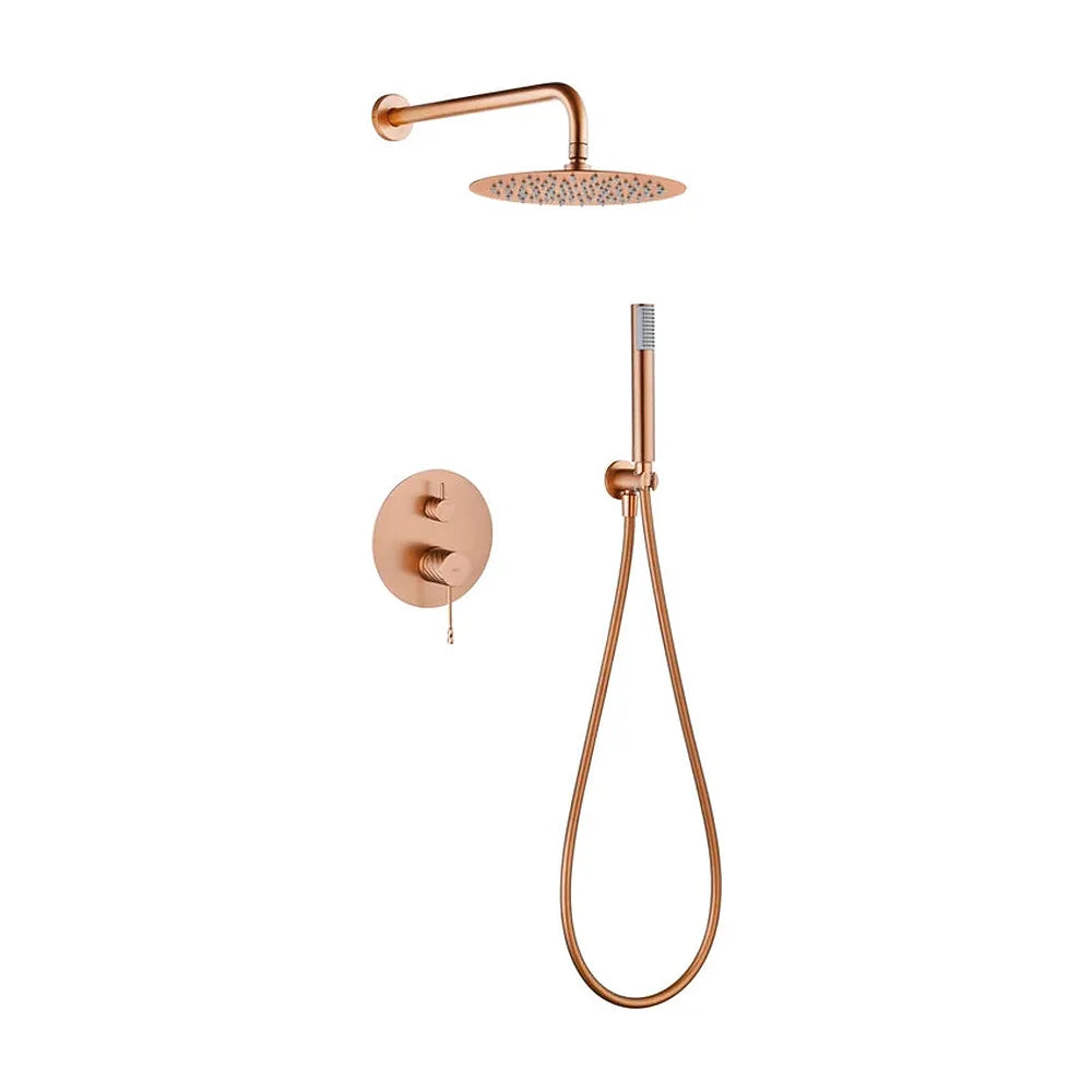 Conjunto Ducha Monomando Empotrado Bless Oro Rosa Cepillado Imex Imex