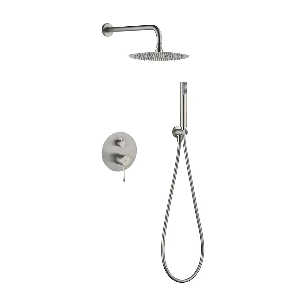 Conjunto ducha monomando empotrado Genova níquel cepillado Imex Imex