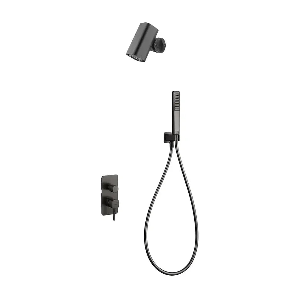 Conjunto Ducha Monomando Empotrado Toscana Con Rociador Tube Imex Black gun metal Imex
