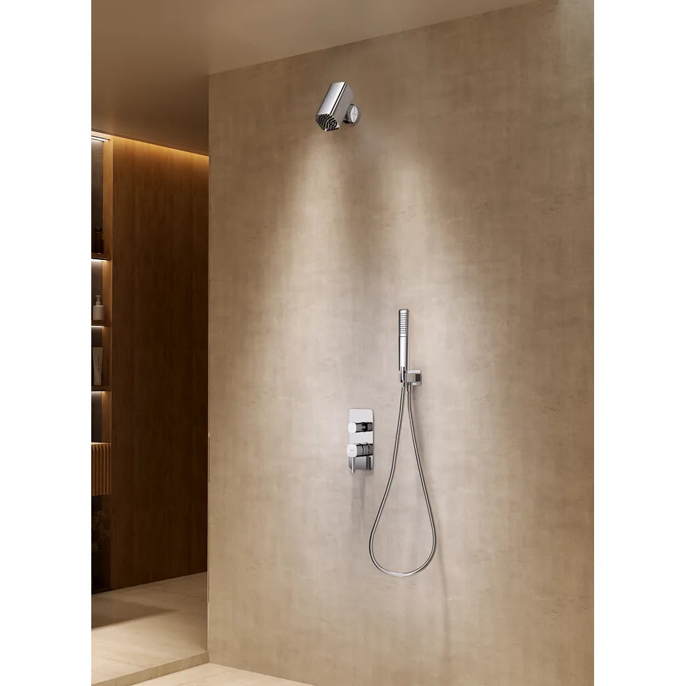 Plano o detalle técnico de Conjunto Ducha Monomando Empotrado Toscana Con Rociador Tube Imex Black gun metal (vista 3)