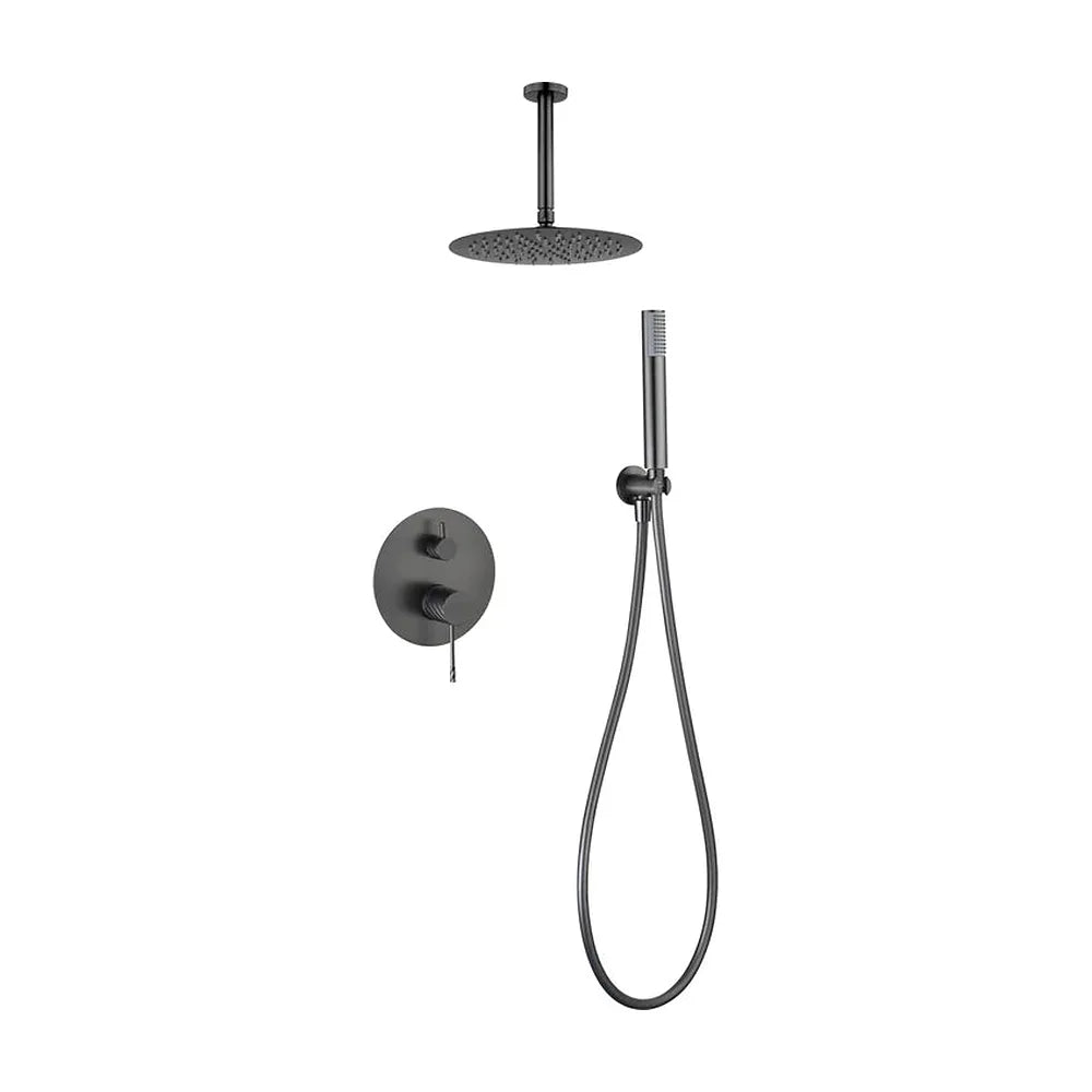 Conjunto ducha monomando empotrado Palau black gun metal Imex Imex
