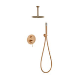 Conjunto ducha monomando empotrado Palau oro rosa cepillado Imex