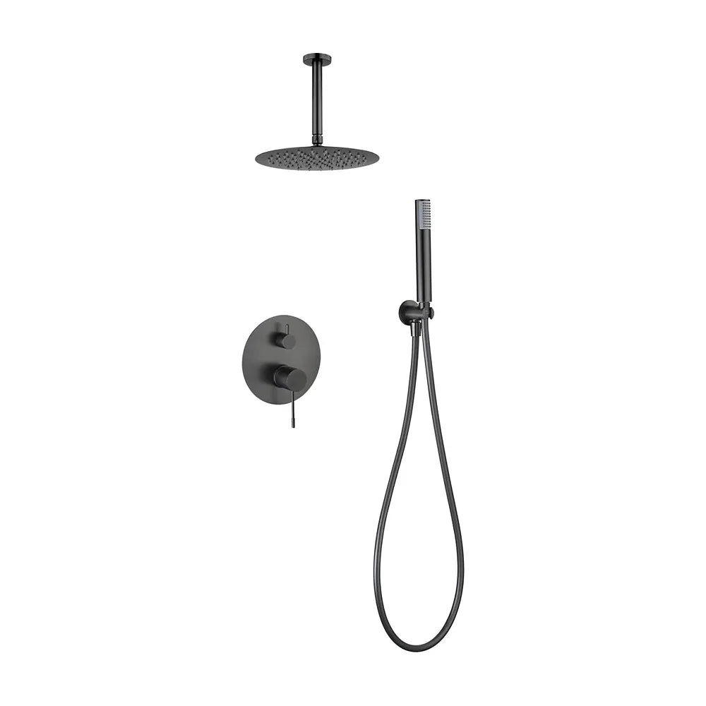 Conjunto ducha monomando empotrado Piamonte black gun metal Imex Imex