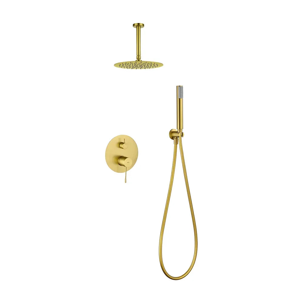 Conjunto ducha monomando empotrado Piamonte oro cepillado Imex Imex
