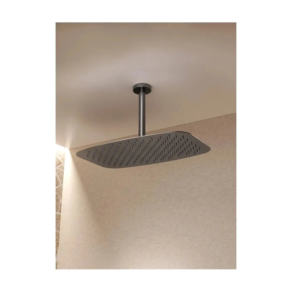 Detalle del cabezal o conexiones de Conjunto ducha monomando empotrado Sassari black gun metal Imex