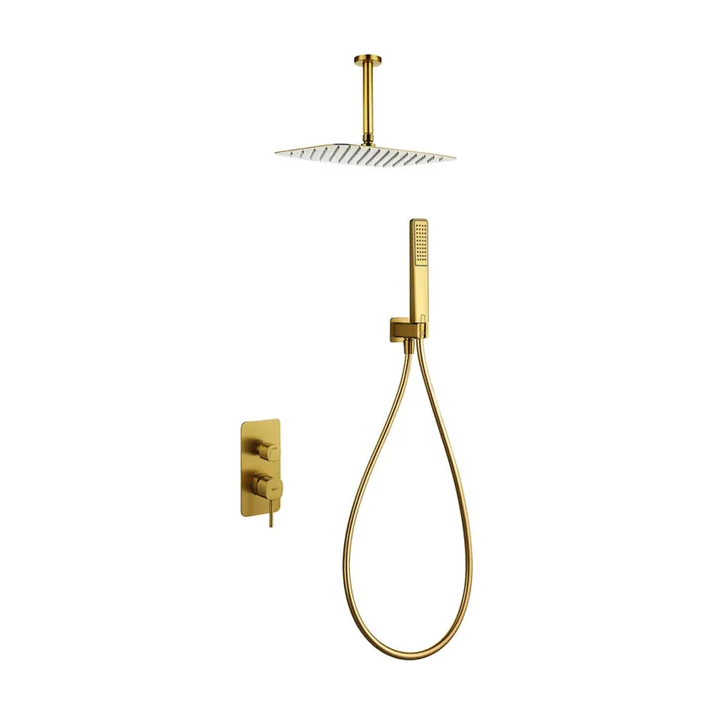 Conjunto ducha monomando empotrado Sassari oro cepillado Imex Imex