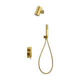 Conjunto Ducha Monomando Empotrado Toscana Con Rociador Tube Imex Oro cepillado
