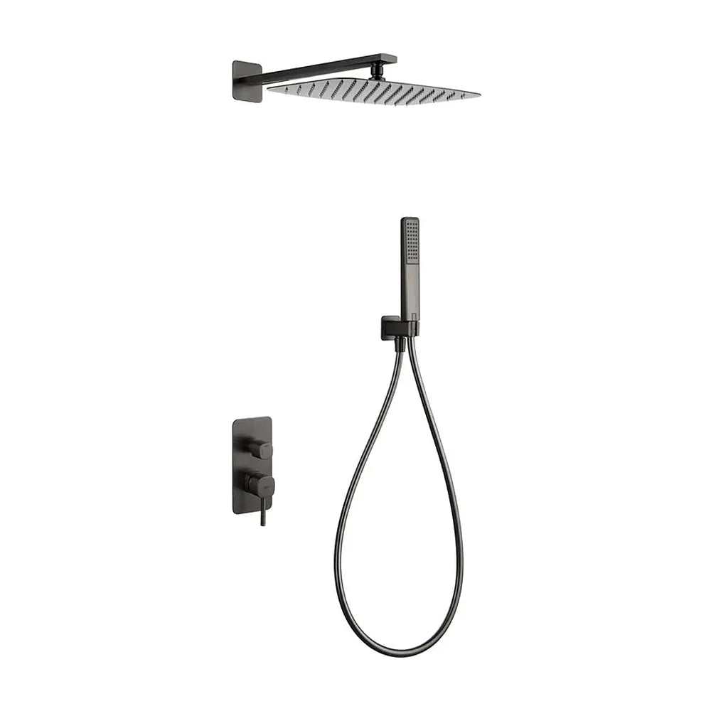 Conjunto ducha monomando empotrado Toscana black gun metal Imex Imex