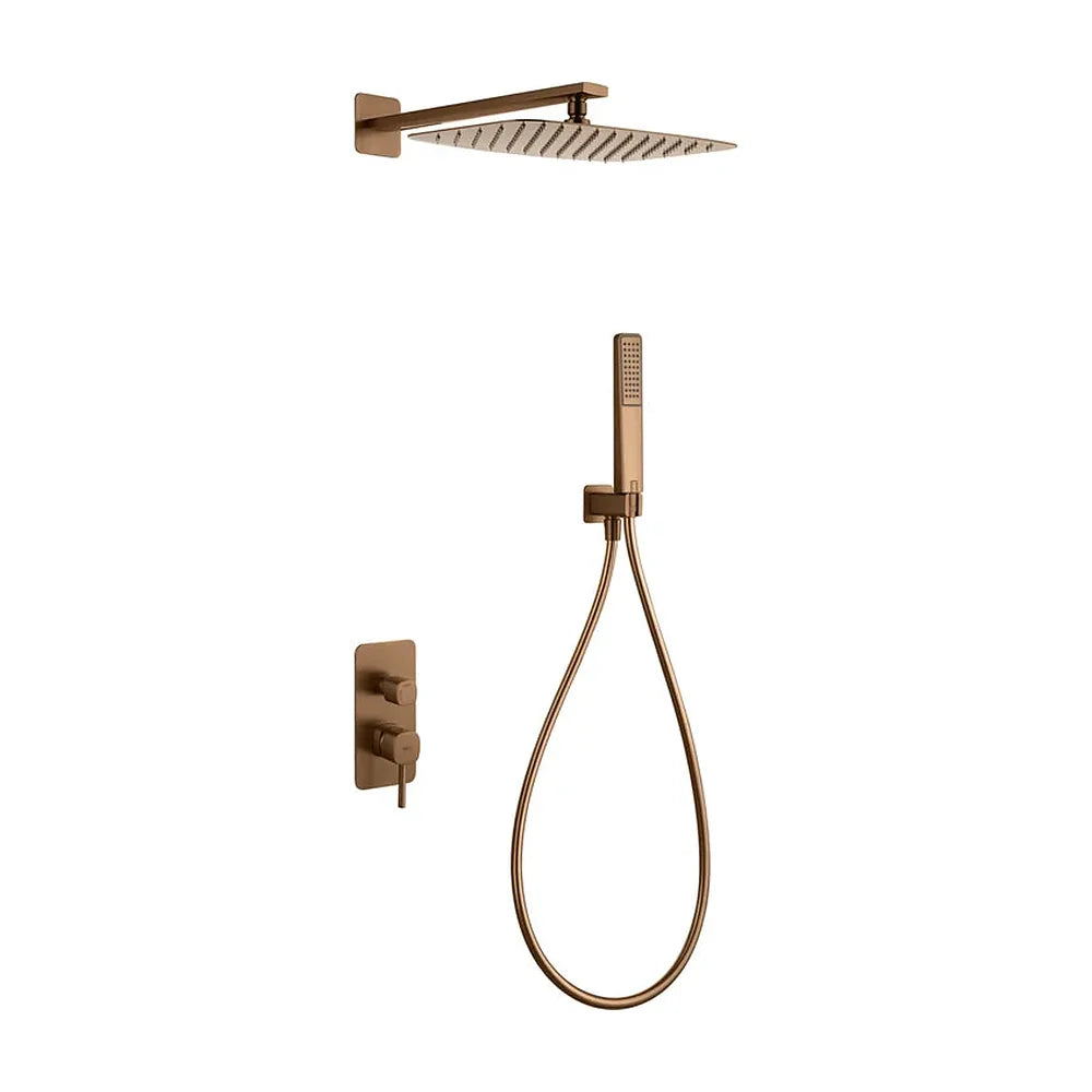 Conjunto Ducha Monomando Empotrado Toscana Oro Rosa Cepillado Imex Imex