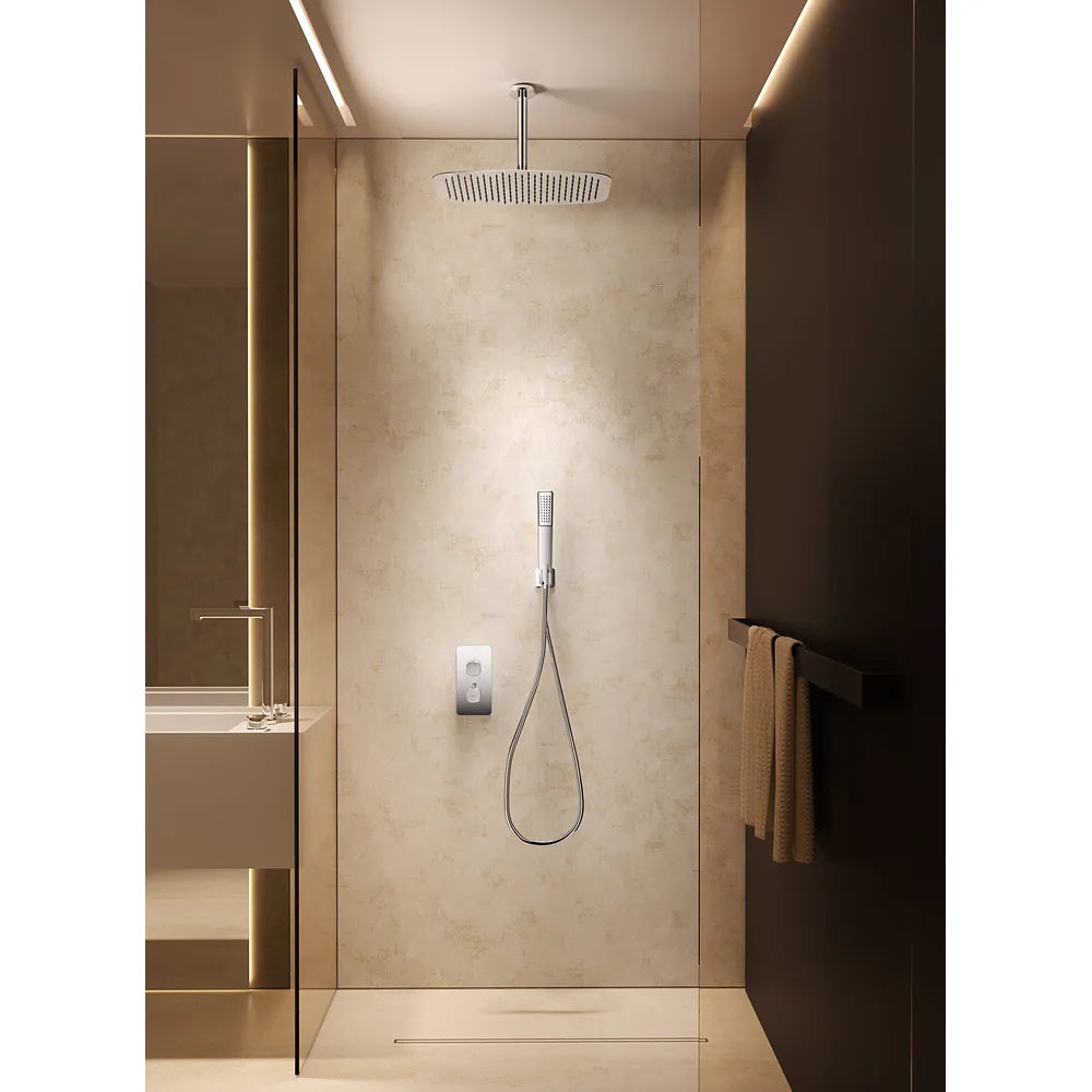 Plano o detalle técnico de Conjunto ducha termostático empotrado Arezzo oro cepillado Imex