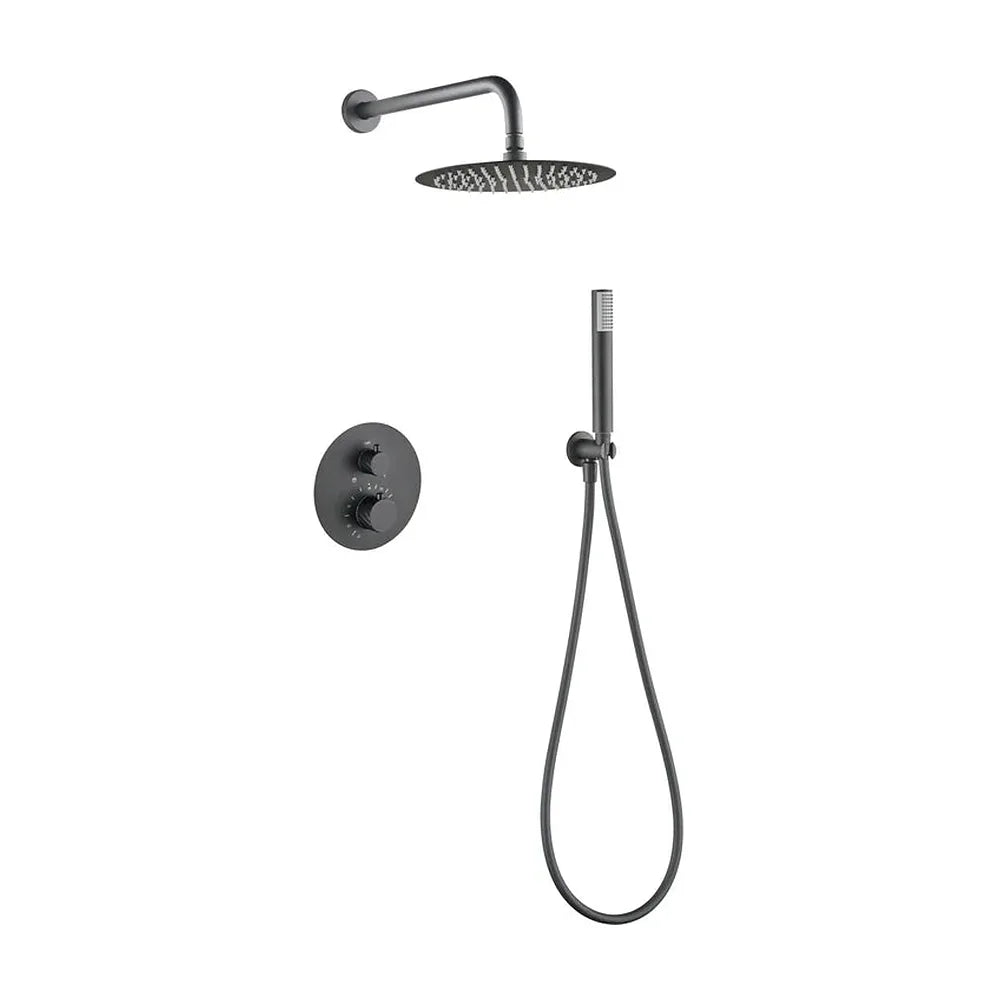 Conjunto ducha termostático empotrado Bless black gun metal Imex Imex