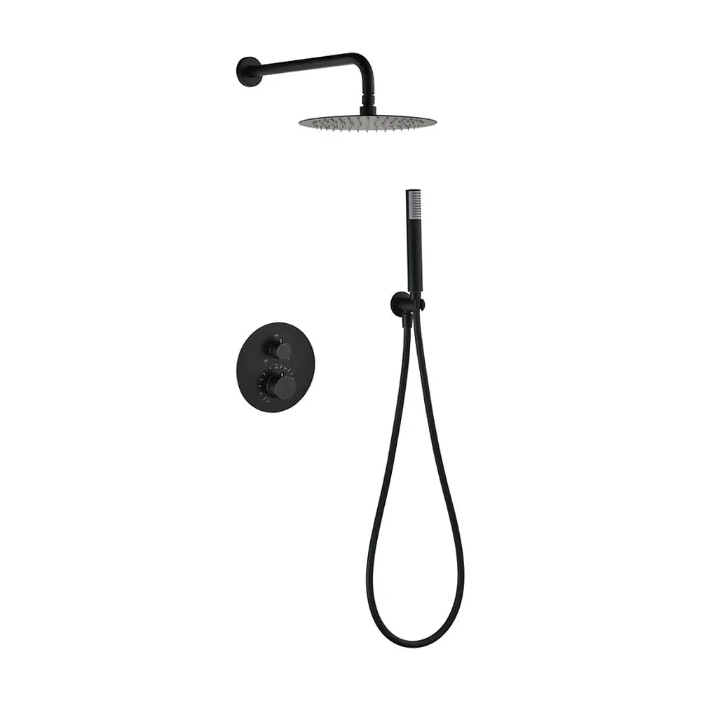 Conjunto ducha termostático empotrado Bless negro mate Imex Imex