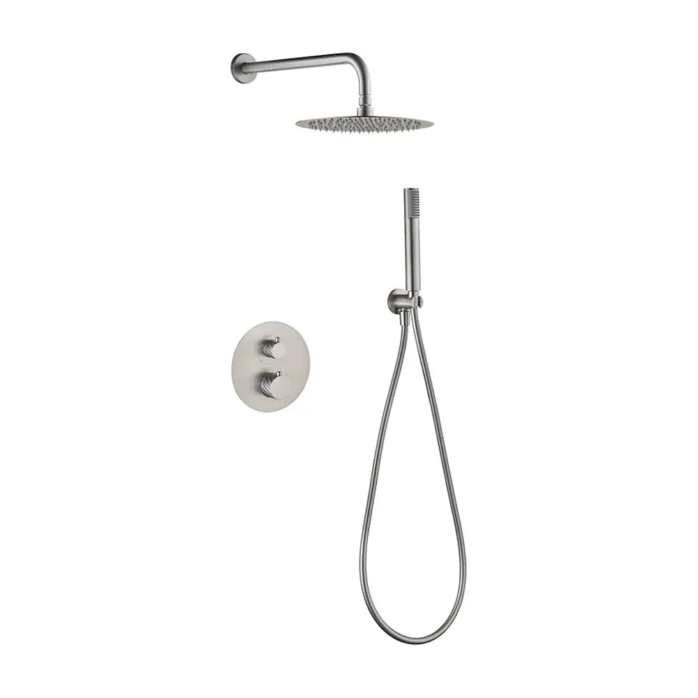 Conjunto ducha termostático empotrado Bless níquel cepillado Imex Imex
