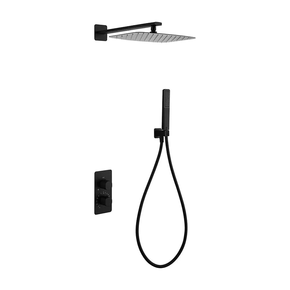 Conjunto ducha termostático empotrado Firenze negro mate Imex Imex