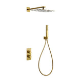 Conjunto ducha termostático empotrado Toscana oro cepillado Imex
