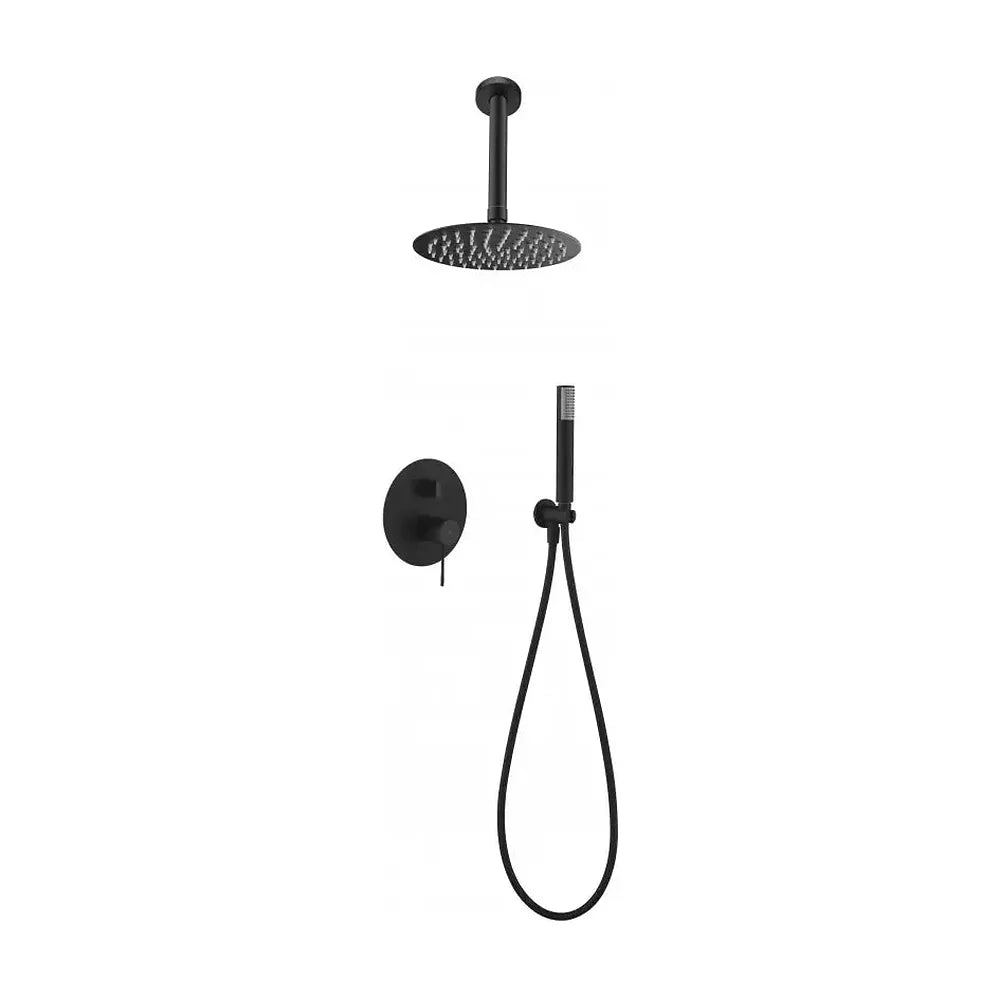 Conjunto moderno de ducha con un diseño empotrado y un acabado negro mate top Line de Imex Imex