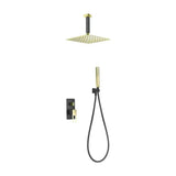 Modern black matte and gold shower faucet set for bathroom, oro estocolmo Suecia by Imex