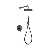 Recessed shower set with black gun metal finish and built in design Line by Imex
