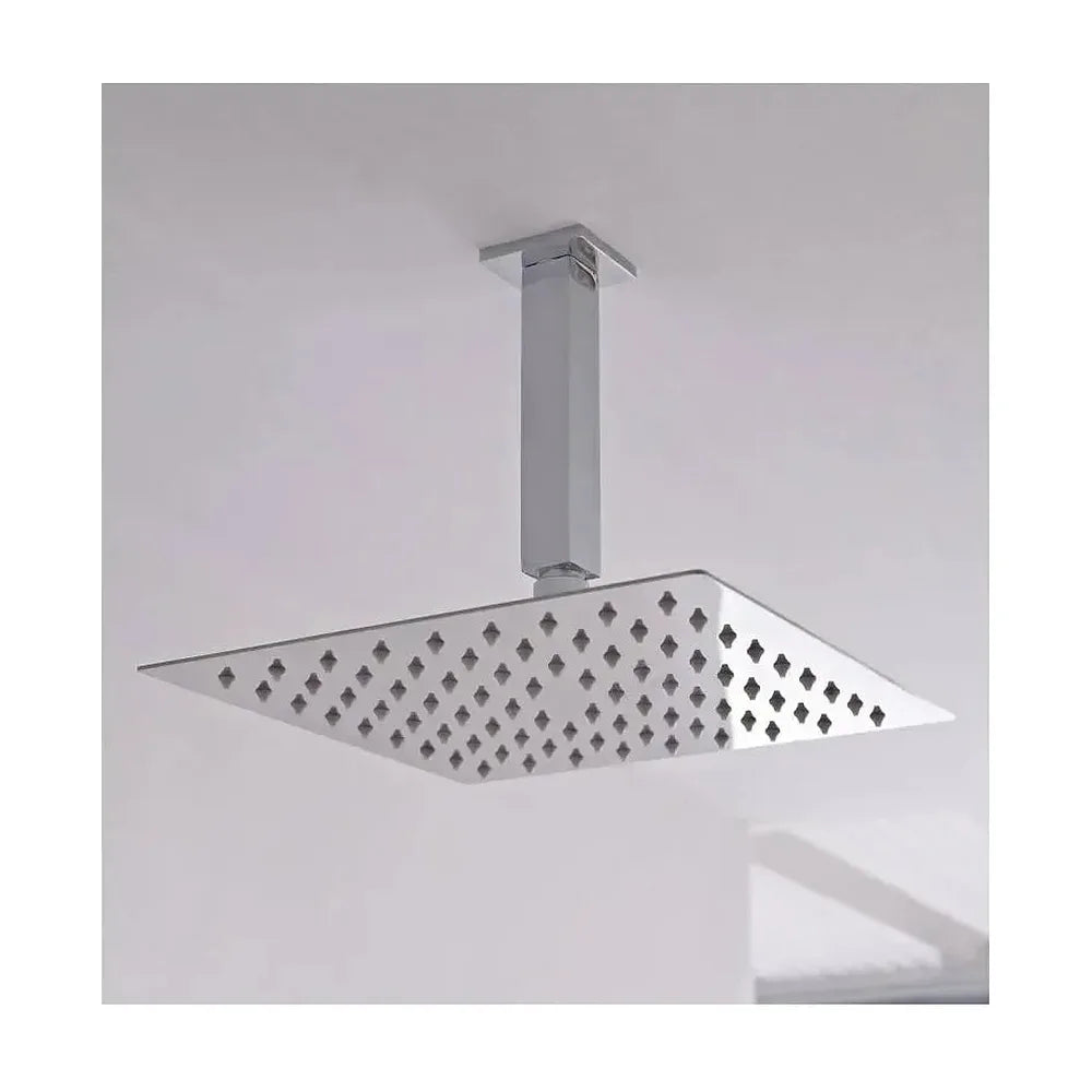 Vista lateral y perspectiva de Conjunto para ducha de pared con un acabado cromado y un diseño moderno berlín Dublin de Imex