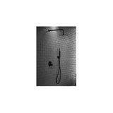 Conjunto para ducha empotrada con una grifería fabricada en latón de acabado negro mate Milos de Imex