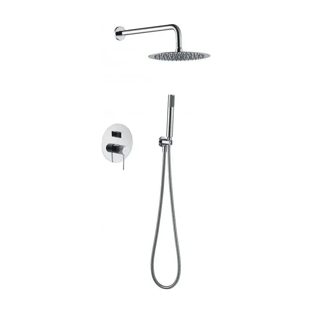 Conjunto para ducha empotrado con un diseño elegante de acabado cromado Line de Imex Imex