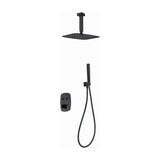 Thermostatic shower set 3 modules modern design matte black finish Hidra by Imex