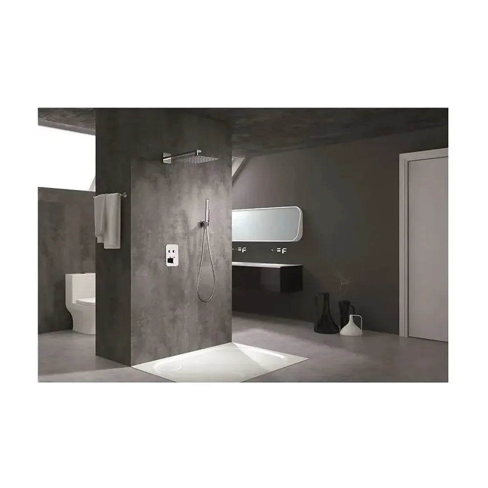 Vista principal de Conjunto termostático para ducha con 3 módulos con un diseño moderno de acabado cromado Madeira de Imex