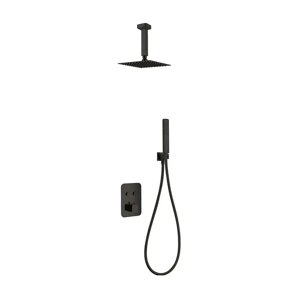 Conjunto termostático para ducha de 3 módulos con un diseño moderno de color negro mate portugal Madeira de Imex Imex
