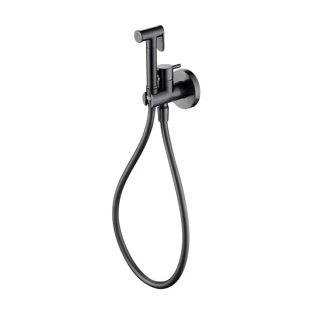 Ducha higiénica de diseño moderno fabricada en latón con acabado black gun metal Munich de Imex Imex