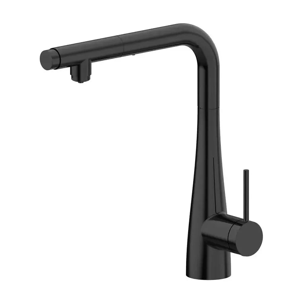Grifería de cocina monomando fabricada en latón cuenta con un acabado en negro mate Split de Imex Imex