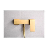 Single lever shower faucet with handheld shower and hose, brass construction, brushed gold finish Pisa by Imex