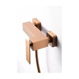 Single lever shower faucet with handheld shower and hose, brass construction, brushed rose gold finish Pisa by Imex